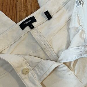 Theory Cream Crop Pants